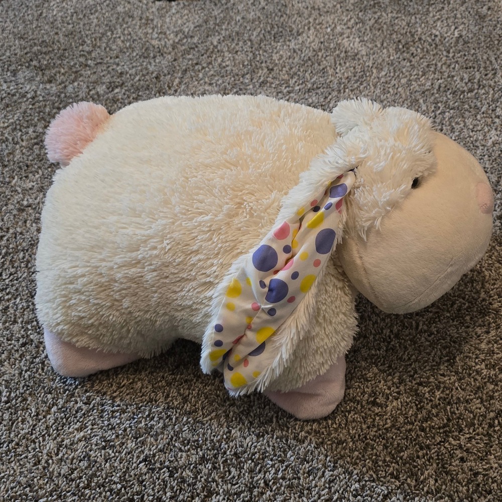 Pillow Pets 2011 Bunny Rabbit Plush Stuffed Animal Unisex Large Polka Dot Ears - Picture 7 of 16